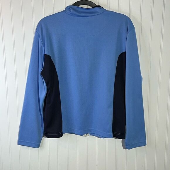 Jerzees Full Zip Up Jacket Men's Large Blue Long Sleeve Lightweight Color Block - Picture 7 of 11